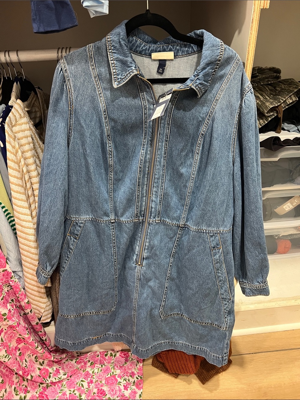 NWT Universal Thread Light Blue Denim Zip-Front Jacket